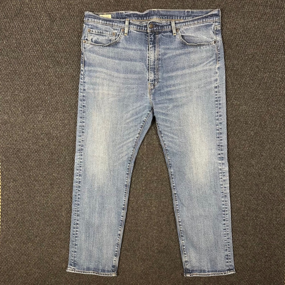 Levi's 505 Premium Jeans Mens 38x30 Straight Fit Stretch Denim Whisker Fade